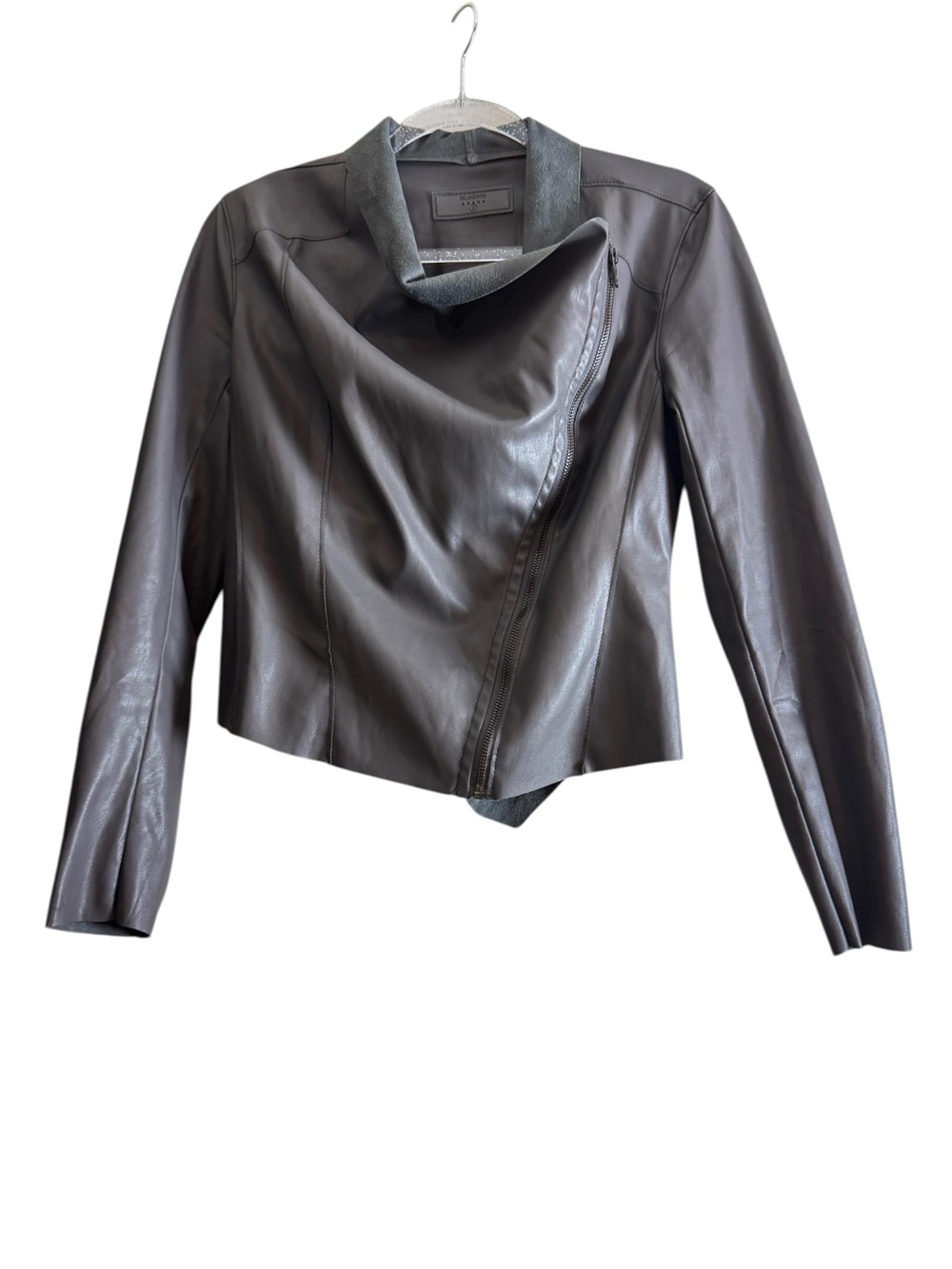 Blank NYC Gray Faux Leather Moto Jacket Size S